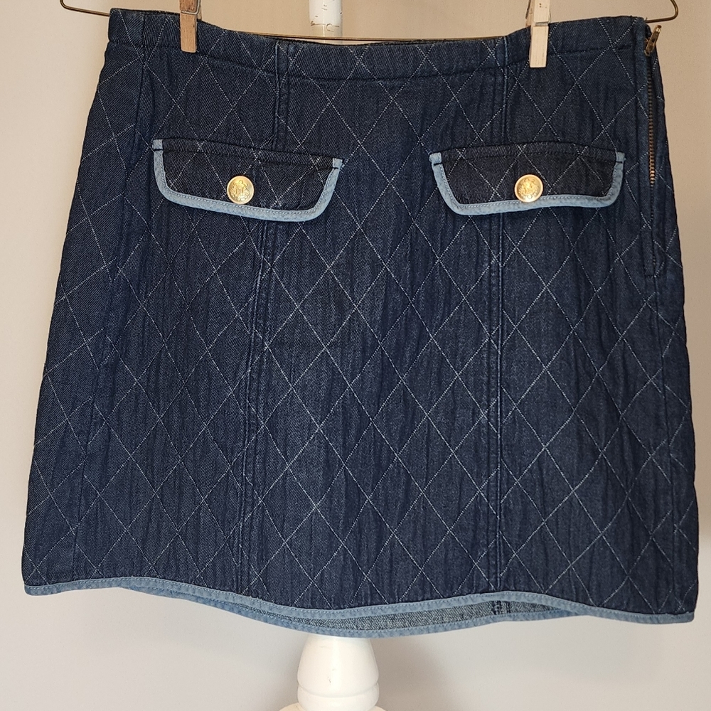 J.Crew quilted denim style mini skirt